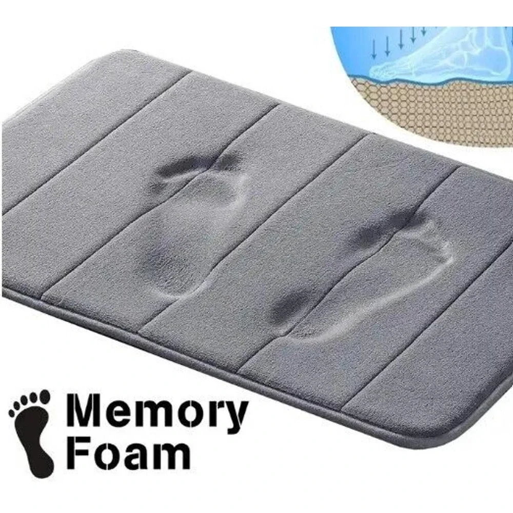 Luxurious Memory Foam Bath Mat Ultra-Soft & Supportive Non-Slip Quick-Dry Sleek